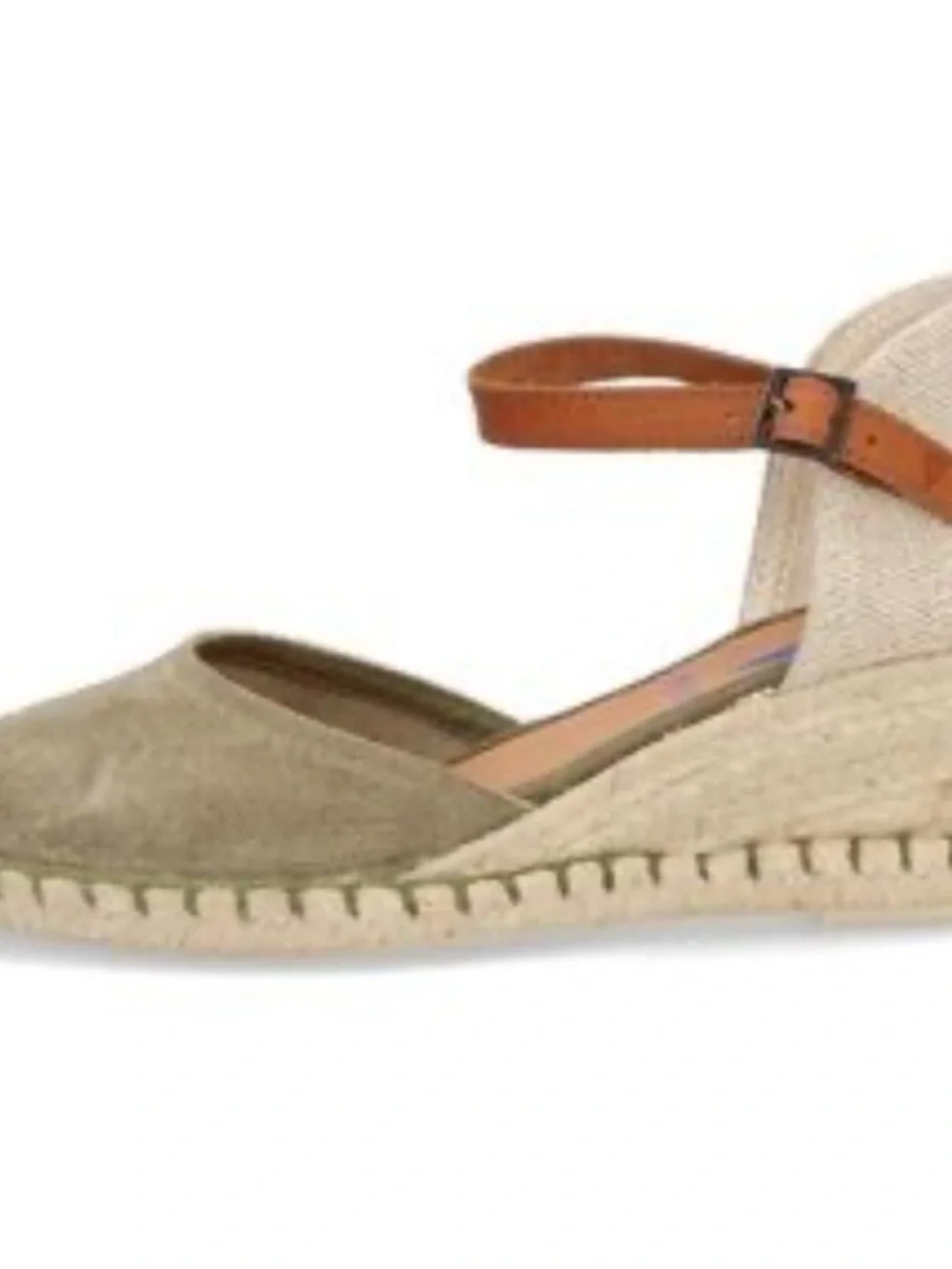 Verbenas Suede Espadrille Jute Wrapped Wedge Sandals with Leather Ankle Strap